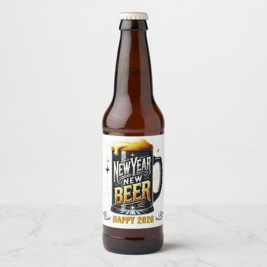Nieuwjaar Nieuw Bier Funny Party Bier Etiket (Voorkant)