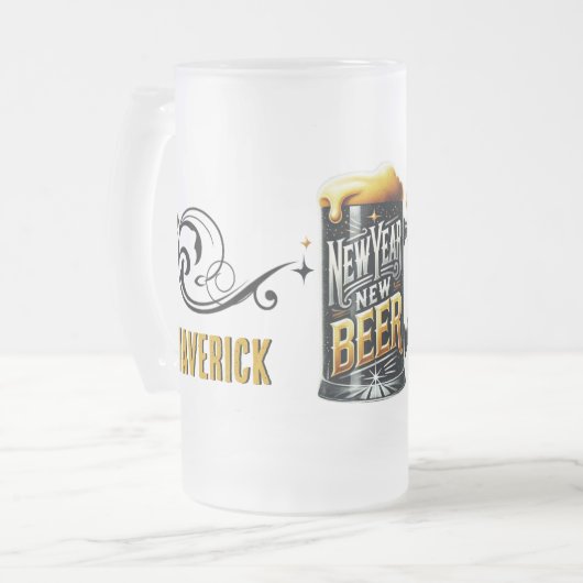 Nieuwjaar Nieuw Bier Funny Party Matglas Bierpul (Voorkant links)