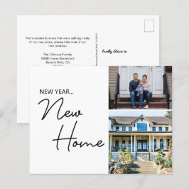 Nieuwjaar Nieuw Huis Familie Custom House Foto's Briefkaart