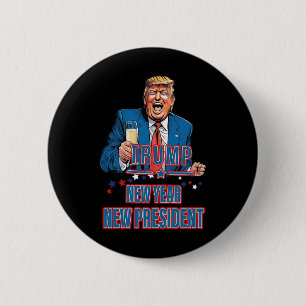 Nieuwjaar Nieuw President Funny Trump 2025 Take Am Ronde Button 5,7 Cm
