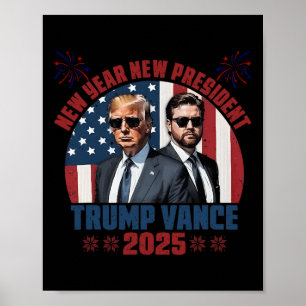 Nieuwjaar Nieuw President Trump Vance President Ha Poster