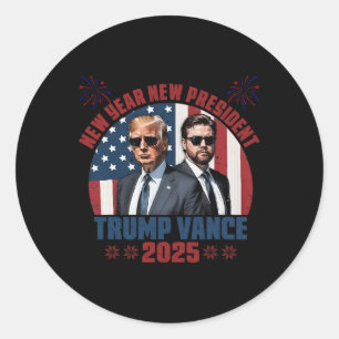 Nieuwjaar Nieuw President Trump Vance President Ha Ronde Sticker