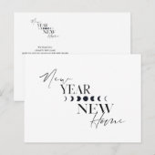 Nieuwjaar nieuwbouw huis we zijn verhuisd aankondigingskaart (Voorkant / Achterkant)