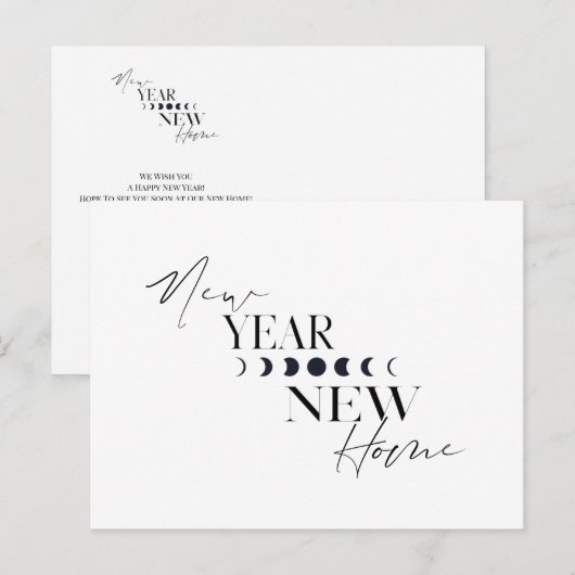 Nieuwjaar nieuwbouw huis we zijn verhuisd aankondigingskaart (Voorkant / Achterkant)