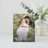 Nieuwjaar Nieuwe avonturen Bewaar de datumfoto Feestdagenkaart (Staand voorkant)