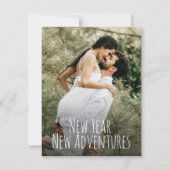 Nieuwjaar Nieuwe avonturen Bewaar de datumfoto Feestdagenkaart (Voorkant)