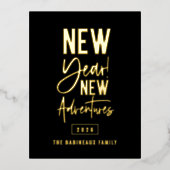 Nieuwjaar nieuwe avonturen folie feestdagen briefkaart (Voorkant)