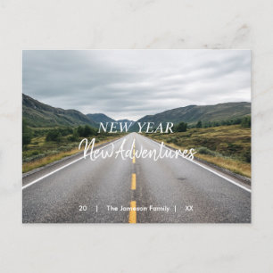 Nieuwjaar Nieuwe Avonturen   Foto Vakantieansichtk Feestdagenkaart