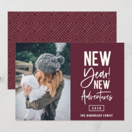 Nieuwjaar nieuwe avonturen Fotovakantie-Kaart Feestdagenkaart