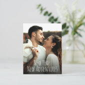 Nieuwjaar nieuwe avonturen opslaan datum foto feestdagenkaart (Staand voorkant)