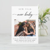 Nieuwjaar Nieuwe Baby Foto Zwangerschap Aankondiging (Staand voorkant)