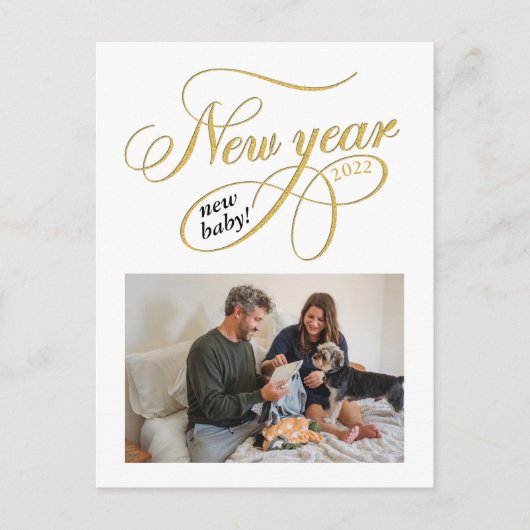 Nieuwjaar nieuwe babyzwangerschap  aankondigingskaart (Voorkant)