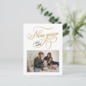 Nieuwjaar nieuwe babyzwangerschap  aankondigingskaart (Staand voorkant)