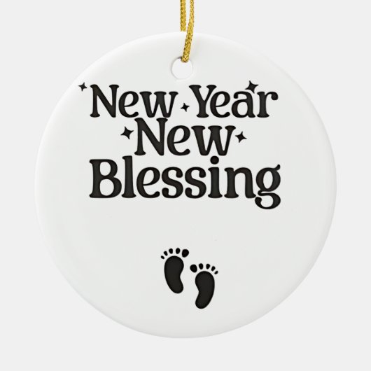 Nieuwjaar Nieuwe Blessings Nieuwjaar Zwanger Mama Keramisch Ornament (Voorkant)