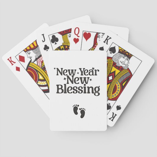 Nieuwjaar Nieuwe Blessings Nieuwjaar Zwanger Mama Pokerkaarten (Achterkant)