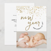 Nieuwjaar Nieuwe Bundel van Joy confetti Nieuwe ba Aankondiging (Voorkant / Achterkant)