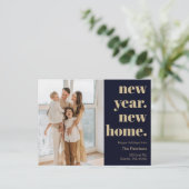 Nieuwjaar Nieuwe Home Moving Photo Holiday Briefkaart (Staand voorkant)
