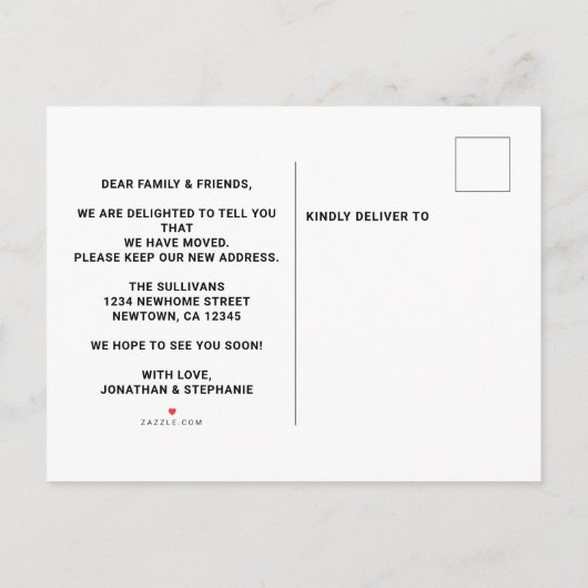 Nieuwjaar Nieuwe Home Waterverf Foliage Moving Aankondigingskaart (Achterkant)