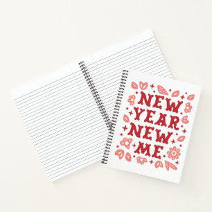 Nieuwjaar nieuwe me affirmaties bloemenroze esthet notitieboek