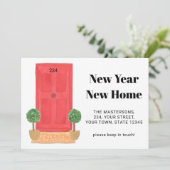 Nieuwjaar nieuwe mededeling over thuisbeweging aankondiging (Staand voorkant)