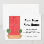 Nieuwjaar nieuwe mededeling over thuisbeweging aankondiging (Voorkant / Achterkant)