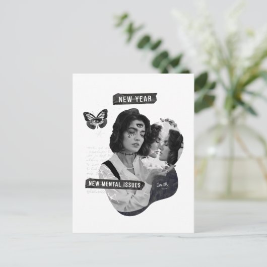 Nieuwjaar nieuwe mentale problemen in OK Briefkaart (Staand voorkant)