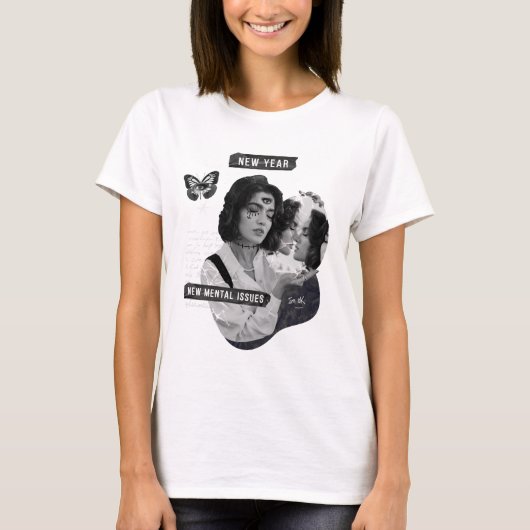 Nieuwjaar nieuwe mentale problemen in OK T-shirt (Voorkant)