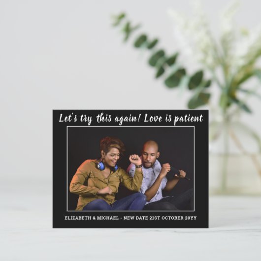 Nieuwjaar nieuwe planning Datum BUDGET Fotobruilof Briefkaart (Staand voorkant)