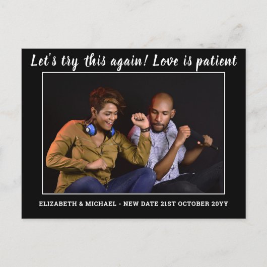 Nieuwjaar nieuwe planning Datum BUDGET Fotobruilof Briefkaart (Voorkant)