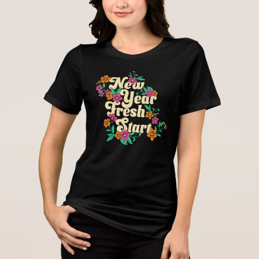 Nieuwjaar Nieuwe Start Tri-Blend Shirt (Voorkant)