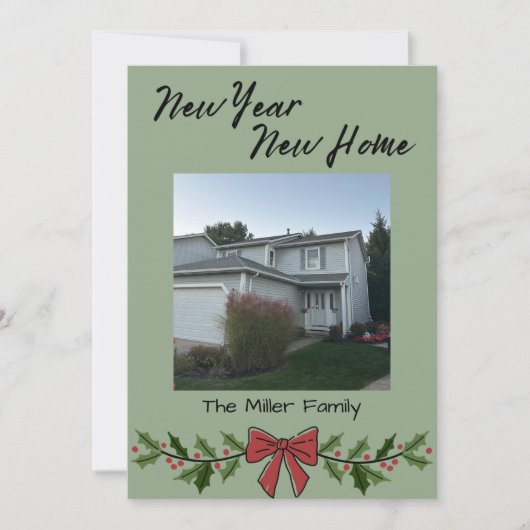 Nieuwjaar Nieuwe Thuis Kerstkaart (Voorkant)