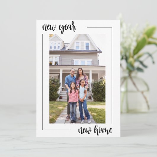 Nieuwjaar nieuwe thuiswijziging van adres aankondiging (Staand voorkant)