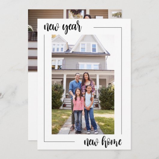Nieuwjaar nieuwe thuiswijziging van adres aankondiging (Voorkant / Achterkant)