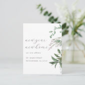 Nieuwjaar nieuwe thuiswijziging van adresverplaats briefkaart (Staand voorkant)