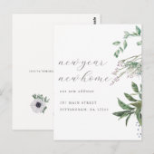 Nieuwjaar nieuwe thuiswijziging van adresverplaats briefkaart (Voorkant / Achterkant)