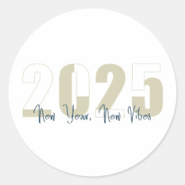 Nieuwjaar, nieuwe vibe ronde sticker