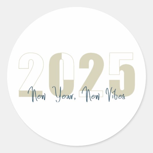 Nieuwjaar, nieuwe vibe ronde sticker (Voorkant)