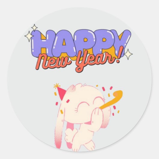 "Nieuwjaar, nieuwe vibes" Ronde Sticker (Voorkant)