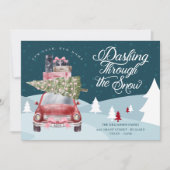 Nieuwjaar nieuwe Waterverf Rode Retro voor Thuisge Feestdagenkaart (Voorkant)