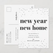 Nieuwjaar Nieuwe Woonplaats Moderne Verhuizing Aankondigingskaart (Voorkant / Achterkant)