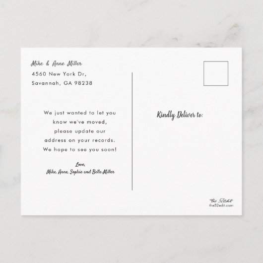 Nieuwjaar Nieuwe Woonplaats Moderne Verhuizing Aankondigingskaart (Achterkant)