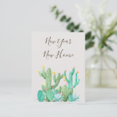 Nieuwjaar Nieuwjaar Nieuwe Home Aankondiging Cactu Briefkaart (Staand voorkant)