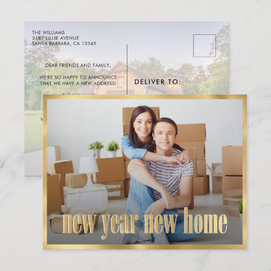 Nieuwjaar nieuwjaarsdag briefkaart (Voorkant / Achterkant)