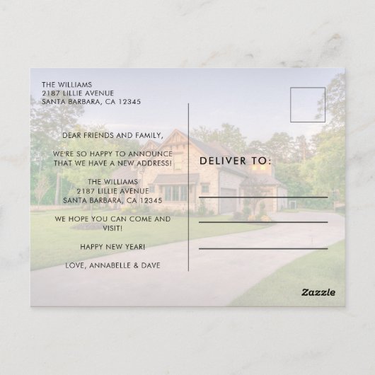 Nieuwjaar nieuwjaarsdag briefkaart (Achterkant)