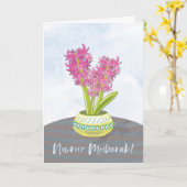 Nieuwjaar Nowruz Persian met roze en Paarse Hyaci Kaart (Gele Bloem)