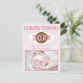 Nieuwjaar op zoek naar familiefeest Pink Feestdagenkaart (Staand voorkant)