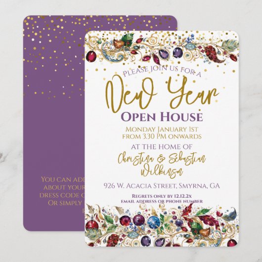 Nieuwjaar open huis kaart (Voorkant / Achterkant)