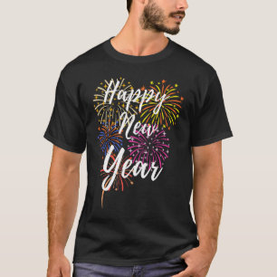 Nieuwjaar oud vuurwerk kunstzinnig gelukkig nieuwj t-shirt
