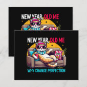 Nieuwjaar Oude Ik Waarom Veranderen Perfectie Grap Feestdagenkaart (Voorkant / Achterkant)