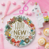 Nieuwjaar Papieren Bordje (Feest)